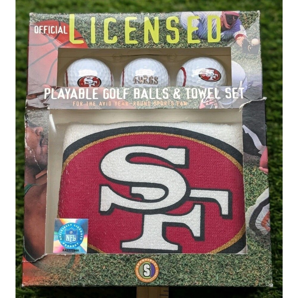 Vintage San Francisco 49ers Golf Gift Set 3 Golf Balls 1 Towel With Team Logo